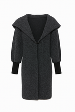 Load image into Gallery viewer, Charcoal grey hooded coat