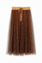 Load image into Gallery viewer, Leopard print Tuille net skirt