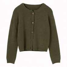 Load image into Gallery viewer, Olive green soft knit cardigan
