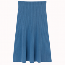 Load image into Gallery viewer, Mid blue fine rib midi skirt