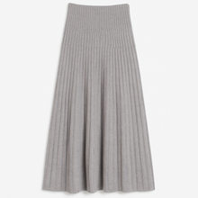 Load image into Gallery viewer, Light grey fine rib midi skirt