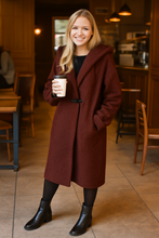 Load image into Gallery viewer, Maroon hooded coat