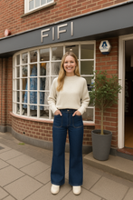 Load image into Gallery viewer, Dark wash high waist stretch jeans