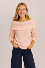 Load image into Gallery viewer, Soft pink off the shoulder sweater