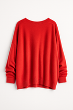 Load image into Gallery viewer, Red v neck oversized jumper
