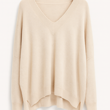Load image into Gallery viewer, Light stone v neck oversized jumper