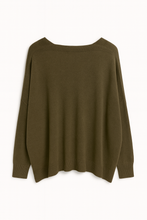 Load image into Gallery viewer, Light brown v neck oversized jumper