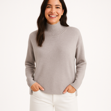 Load image into Gallery viewer, Light silver grey relaxed rollneck sweater