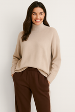 Load image into Gallery viewer, Stone relaxed rollneck sweater