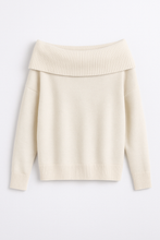 Load image into Gallery viewer, Soft cream off the shoulder sweater
