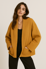 Load image into Gallery viewer, Mustard quilted jacket
