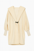 Load image into Gallery viewer, Cream hooded coat
