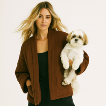 Load image into Gallery viewer, Chocolate brown quilted jacket
