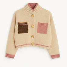 Load image into Gallery viewer, Cream Chunky contrast cardy
