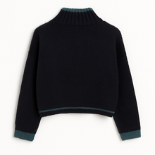 Load image into Gallery viewer, Dark navy Chunky contrast cardy
