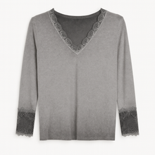 Load image into Gallery viewer, Grey Lace top
