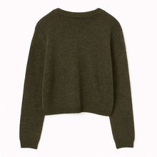 Load image into Gallery viewer, Olive green soft knit cardigan
