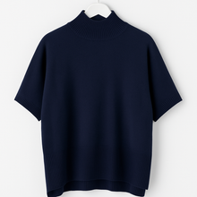 Load image into Gallery viewer, Longer length navy ribbed knit
