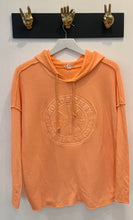 Load image into Gallery viewer, Soft peach cotton mix hoody with raised motif
