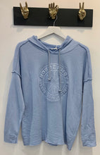 Load image into Gallery viewer, Sky blue cotton mix hoody with raised motif
