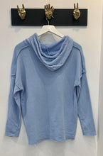 Load image into Gallery viewer, Sky blue cotton mix hoody with raised motif
