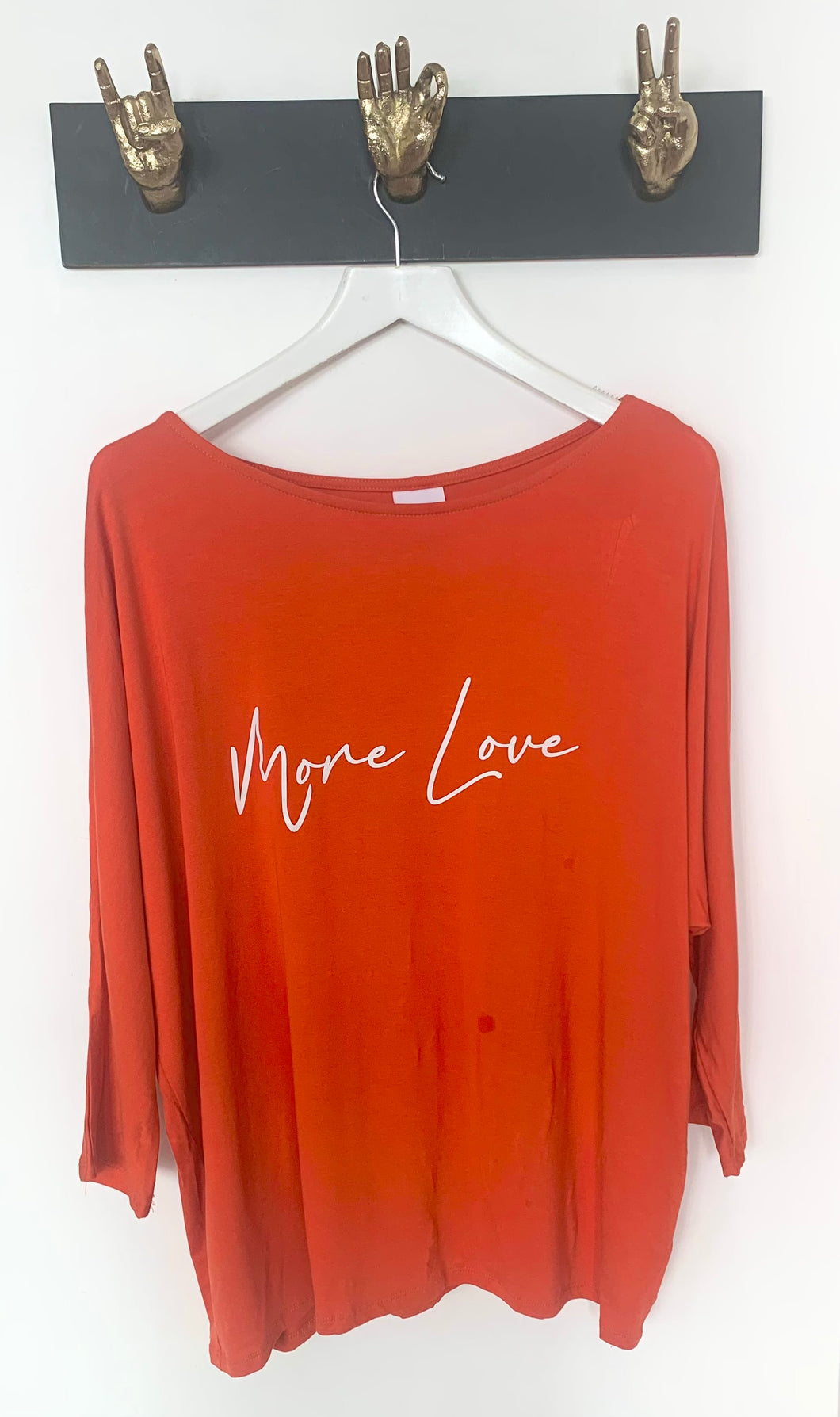 Burnt orange batwing tee