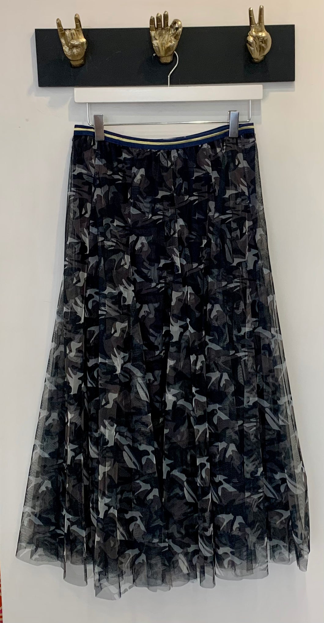 Small navy camo tuille skirt