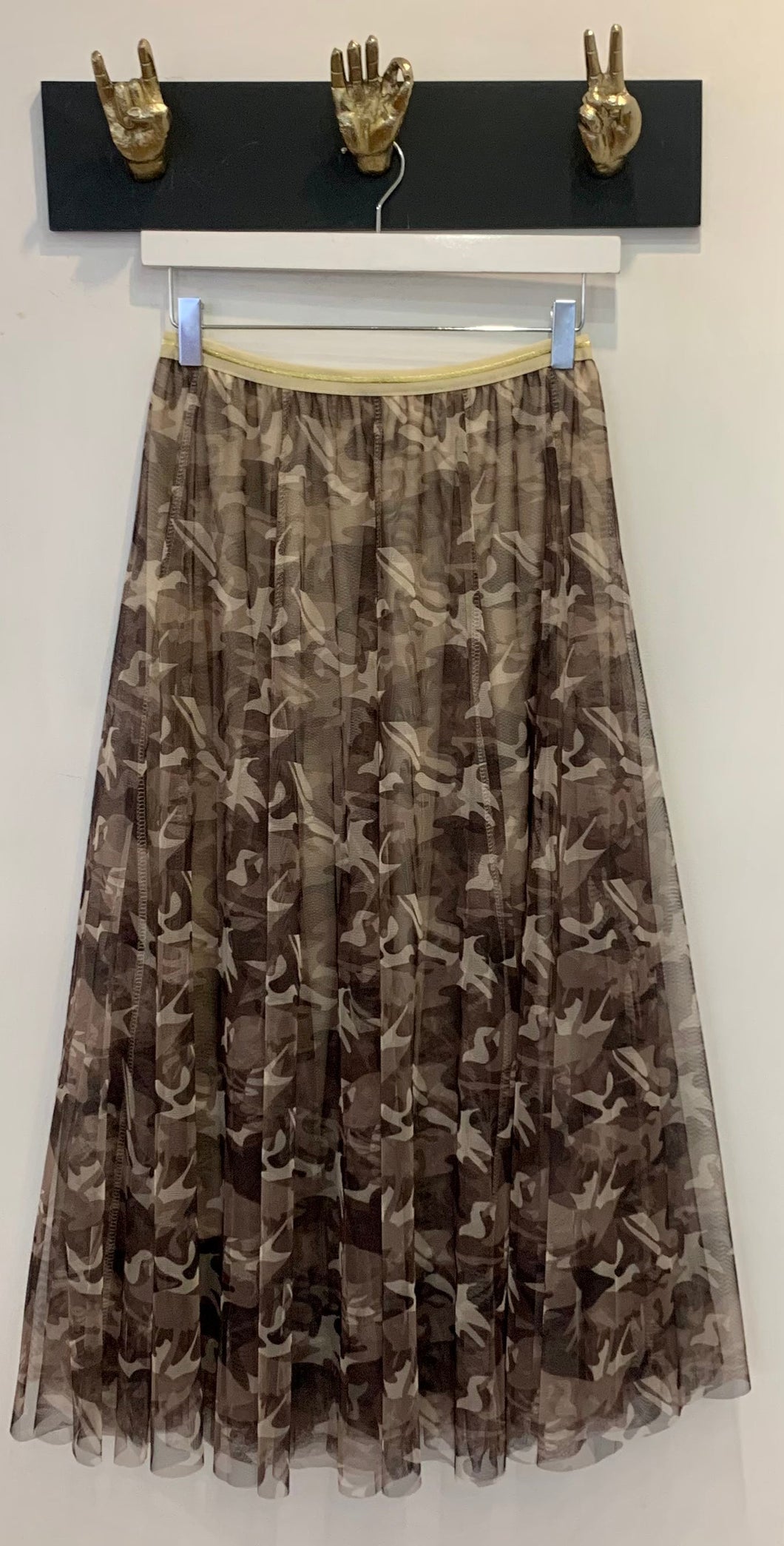 Small stone camo tuille skirt