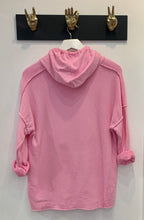 Load image into Gallery viewer, Soft pink cotton mix hoody with raised motif
